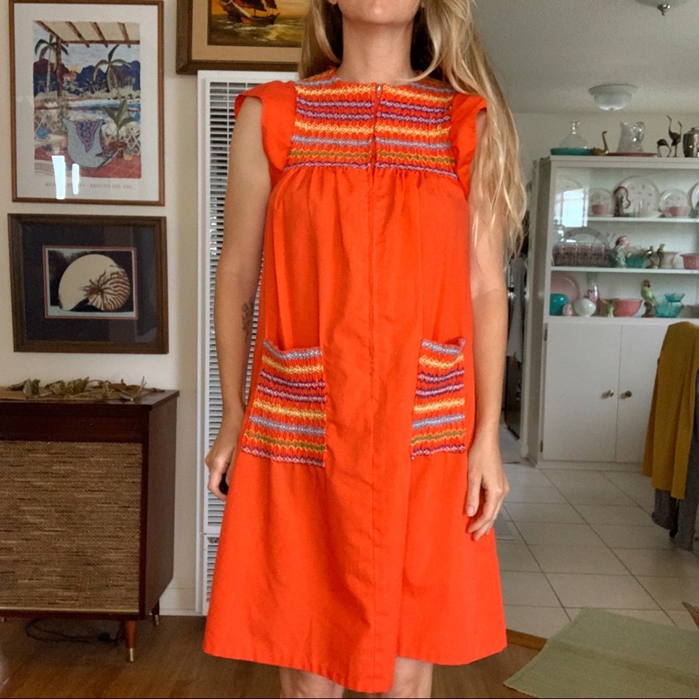 Vintage Smocked House Dress